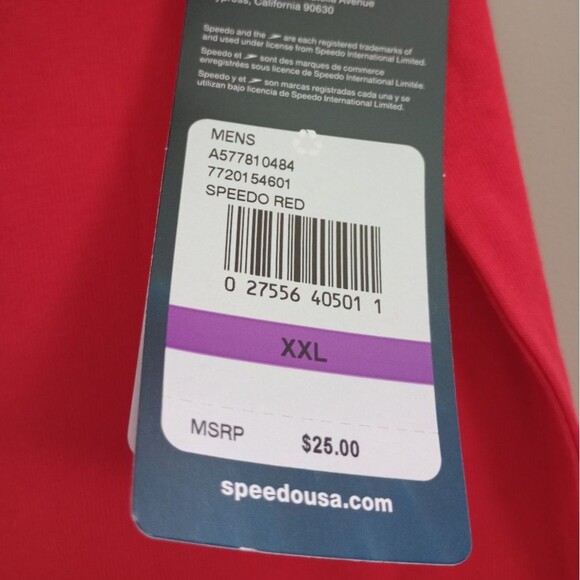 NWT Speedo Red Short Sleeve T-Shirt Size XXL - Picture 4 of 8